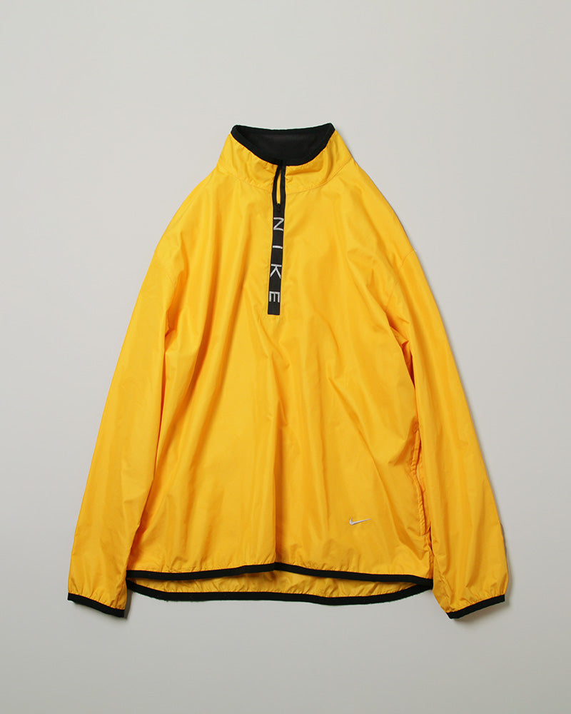 Used】90s NIKE ナイキ ハーフジップ ロゴ プルオーバー L イエロー