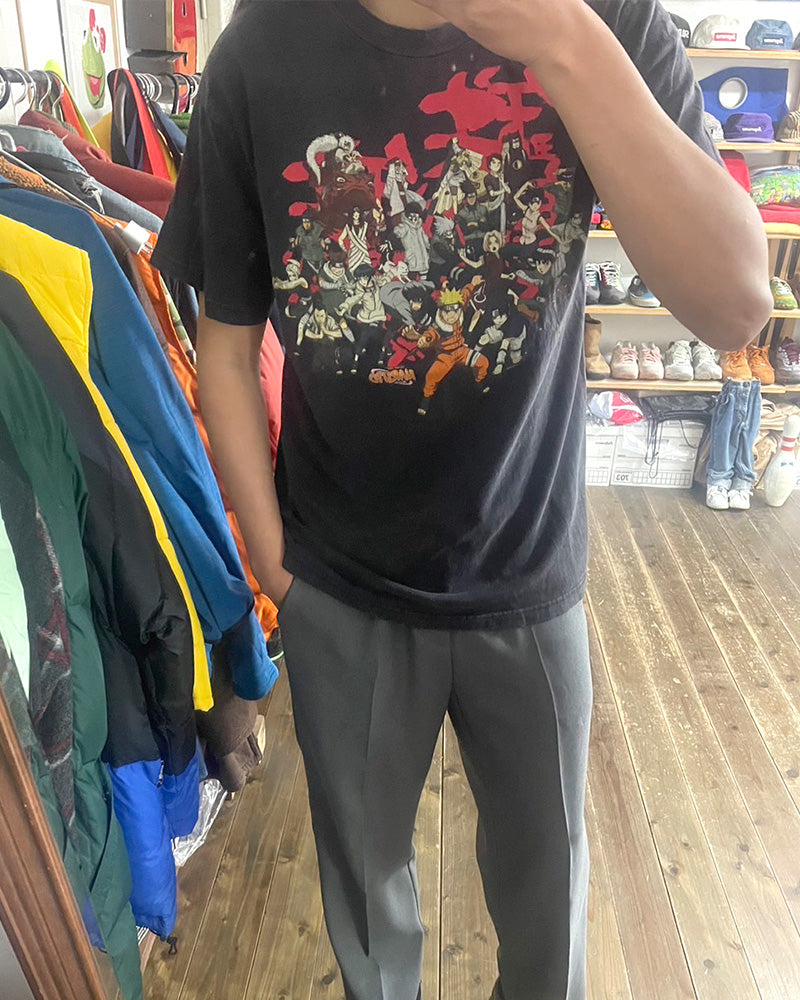 【Used】00s 初期 ナルト NARUTO 全員集合Tシャツ XL程