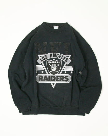 【Used】90s NFL OAKLAND RAIDERS Sweatshirt 黒 L オークランドレイダース スウェット Logo ブラック 古着 USA製