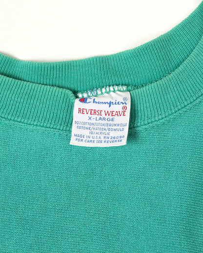 【Used】90'S チャンピオン リバースウィーブ champion REVERSE WEAVE 刺繍タグ カレッジ スウェット トレーナー メンズ ミントグリーン XL USA製