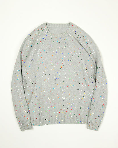 【Used】Unknown Paint Cotton Sweater ペイント コットン セーター ニット メンズ グレー