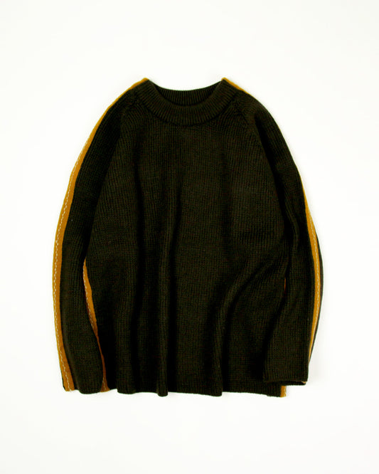 【Used】Unknown Line Sweater ライン セーター ニット メンズ ブラウン MADE IN INDIA