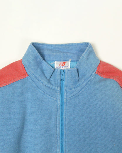 【Used】90s New Balance Half Zip Sweat ニューバランス ハーフジップ スウェット メンズ スカイブルー MADE IN HONG KONG