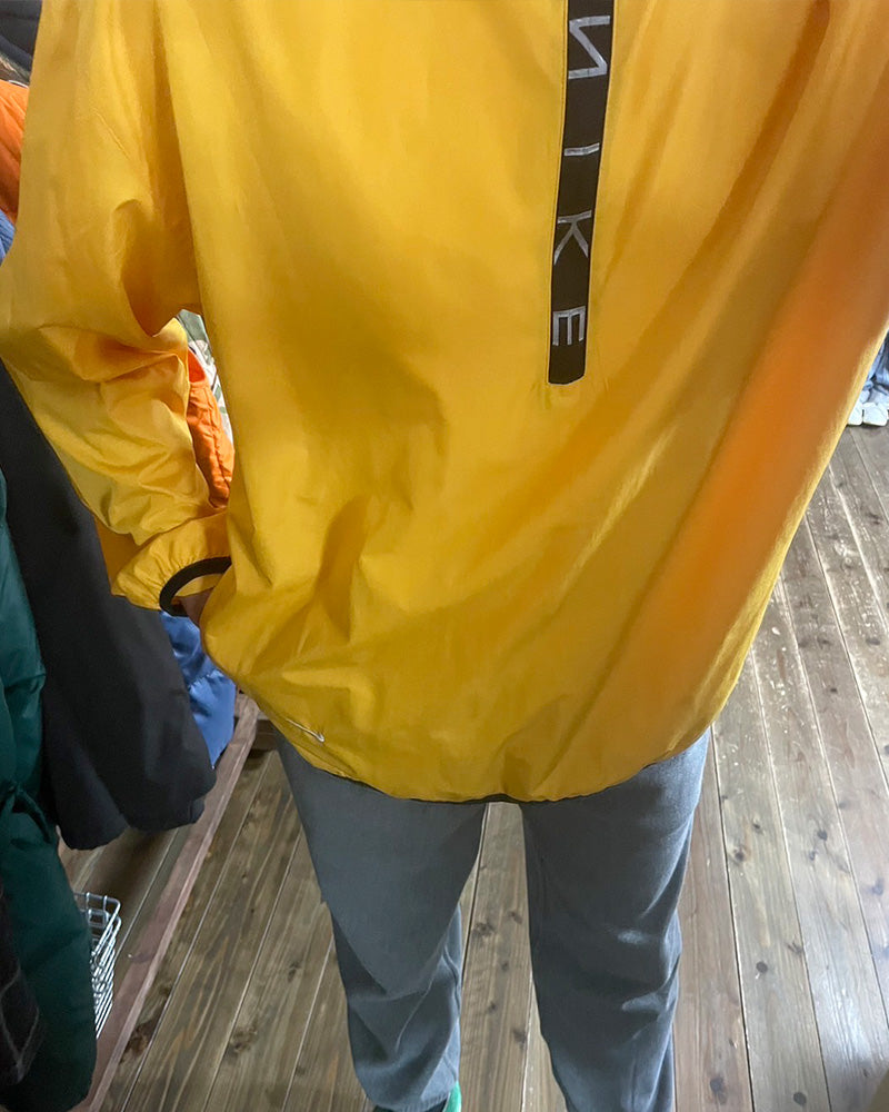 Used】90s NIKE ナイキ ハーフジップ ロゴ プルオーバー L イエロー