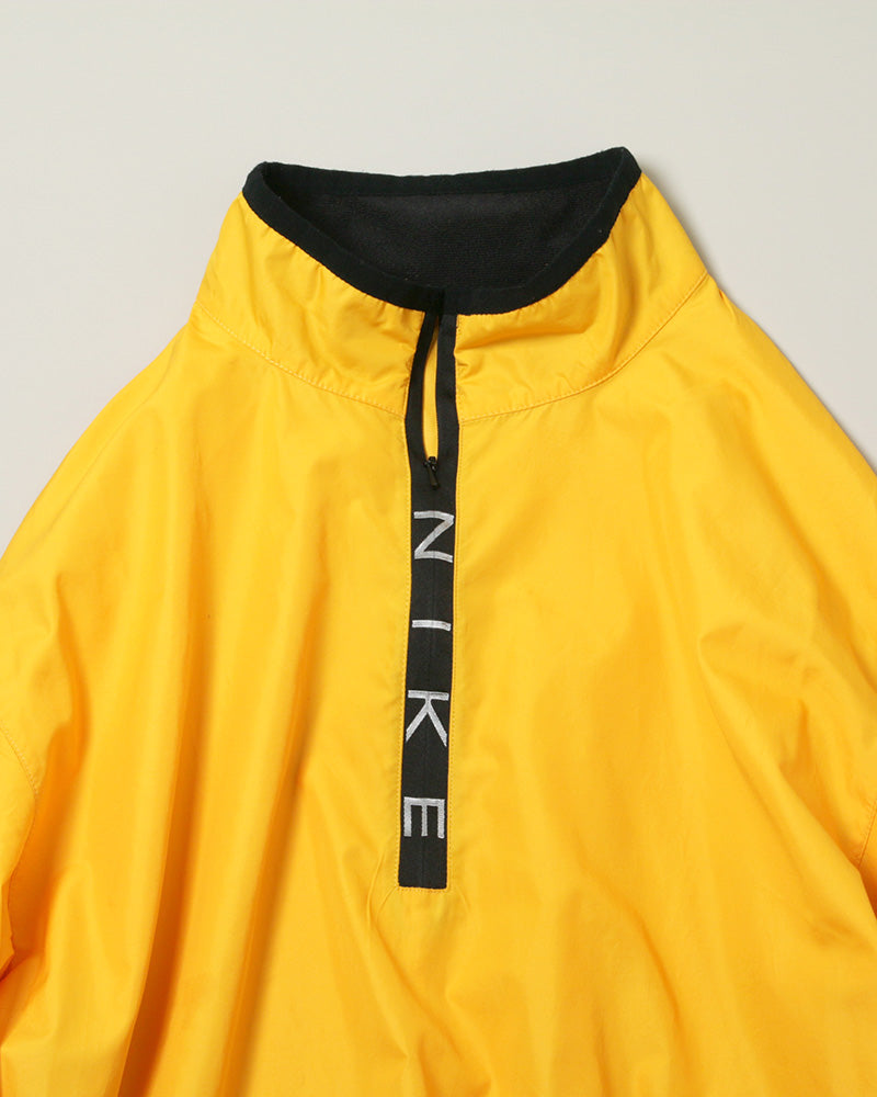 Used】90s NIKE ナイキ ハーフジップ ロゴ プルオーバー L イエロー