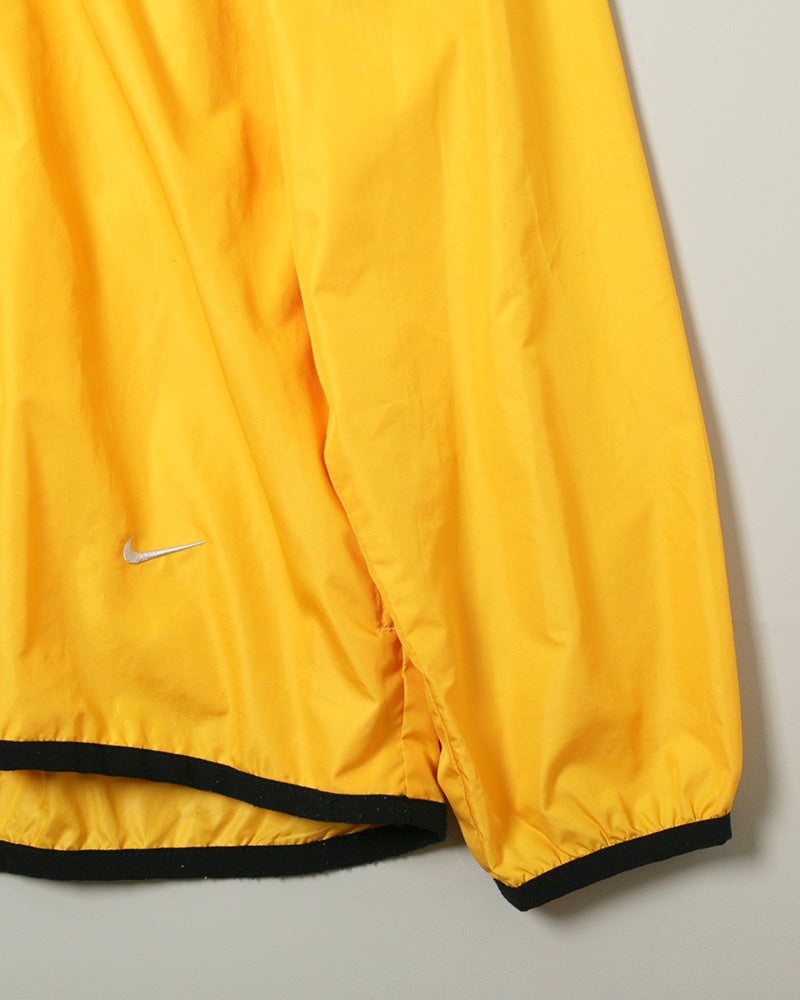 Used】90s NIKE ナイキ ハーフジップ ロゴ プルオーバー L イエロー