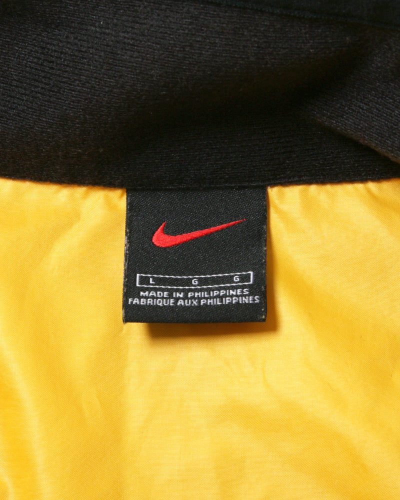 Used】90s NIKE ナイキ ハーフジップ ロゴ プルオーバー L イエロー