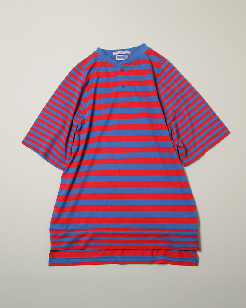 【Used】80s LEVI'S リーバイス ヘンリーネックT Red×Blue border ボーダー