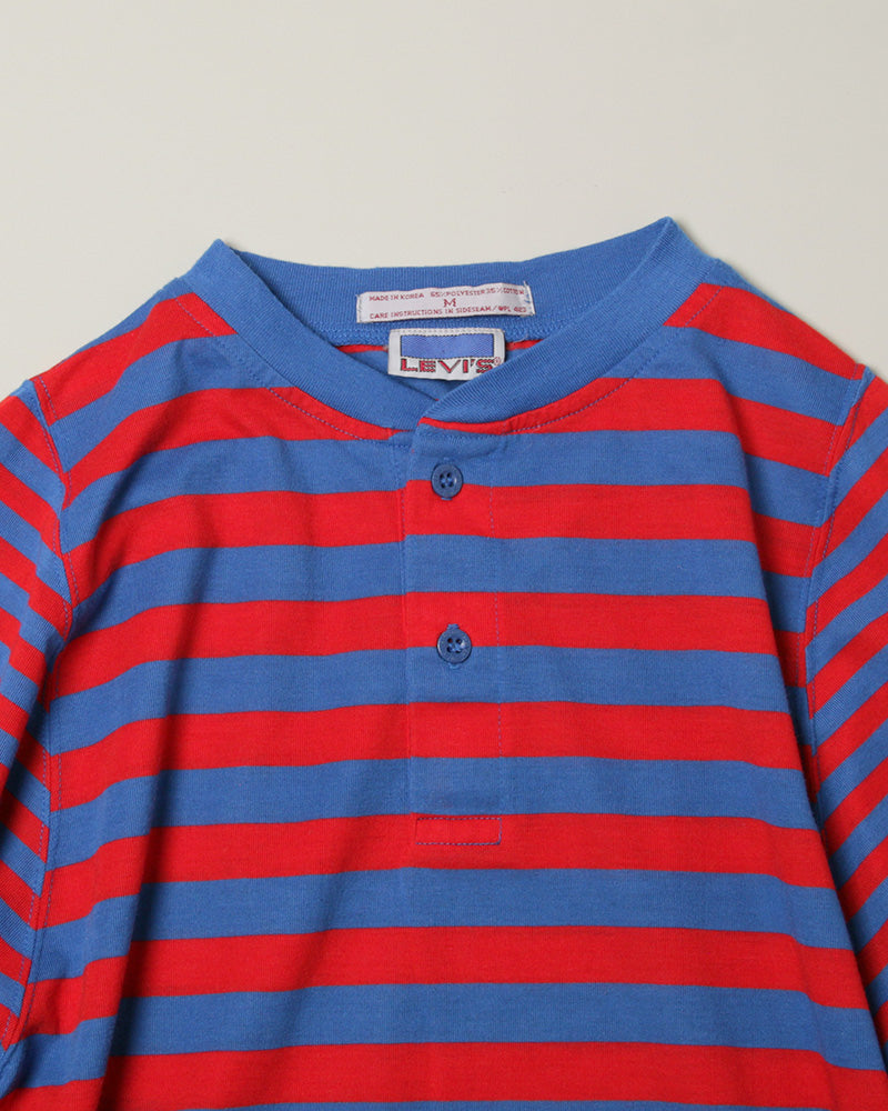 【Used】80s LEVI'S リーバイス ヘンリーネックT Red×Blue border ボーダー