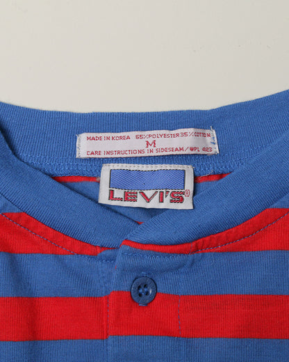 【Used】80s LEVI'S リーバイス ヘンリーネックT Red×Blue border ボーダー