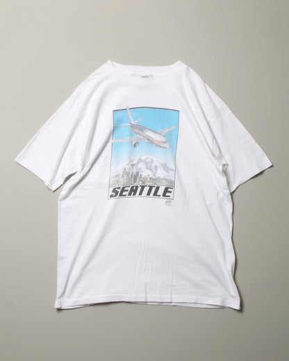 【Used】90s SEATTLE Tシャツ 飛行機プリント ONEITA XL MADE IN USA