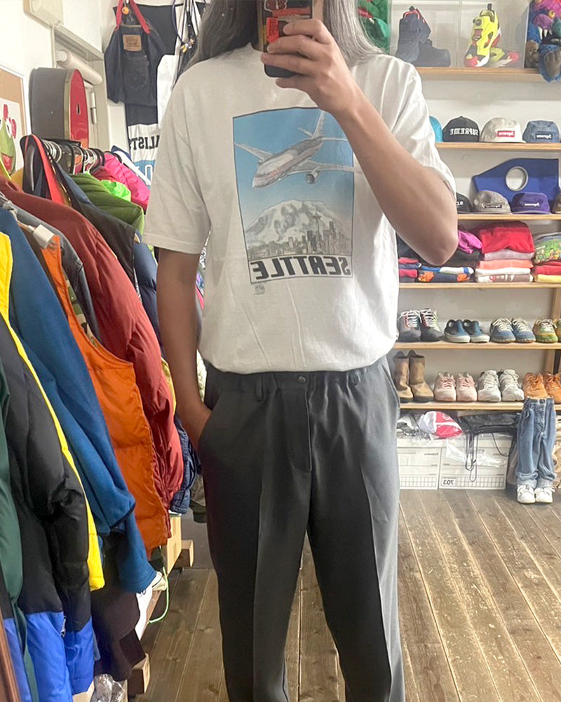 【Used】90s SEATTLE Tシャツ 飛行機プリント ONEITA XL MADE IN USA